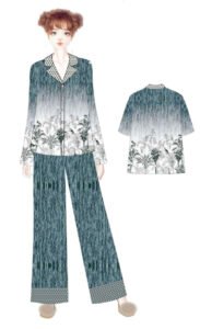 Vải may pyjama in hoa văn dễ thương cho nữ
