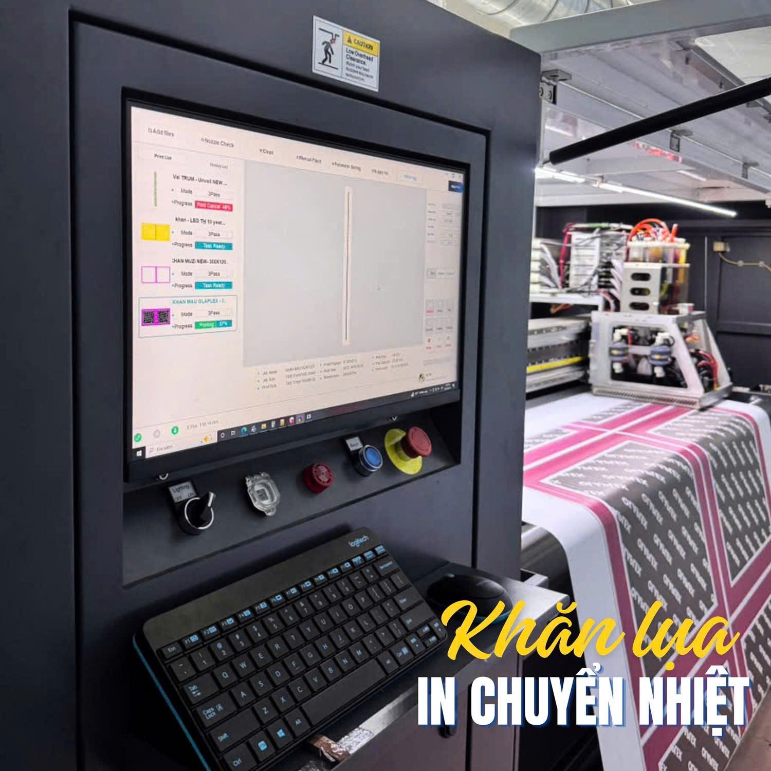 Hệ thống máy in chuyển nhiệt khổ lớn hiện đại tại xưởng TTP